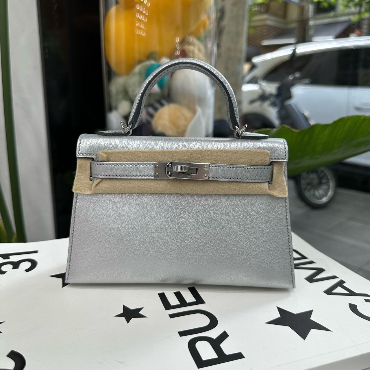 Hermes 奥林匹克鎏银mini Kelly二代 山羊皮 K刻 全套