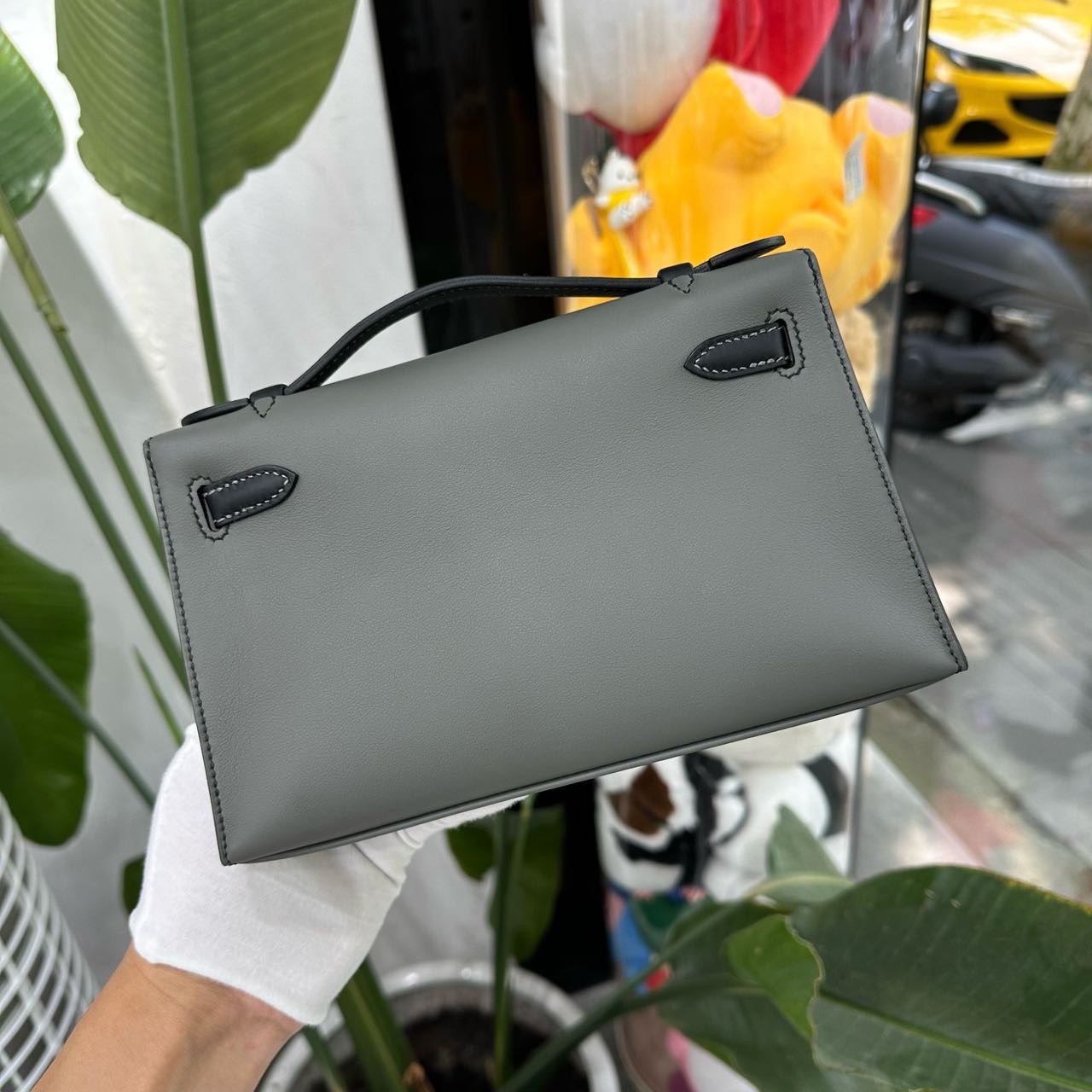Hermes 积雨云灰拼黑mini Kelly一代 银扣 swift皮 K刻 全套 缩略图