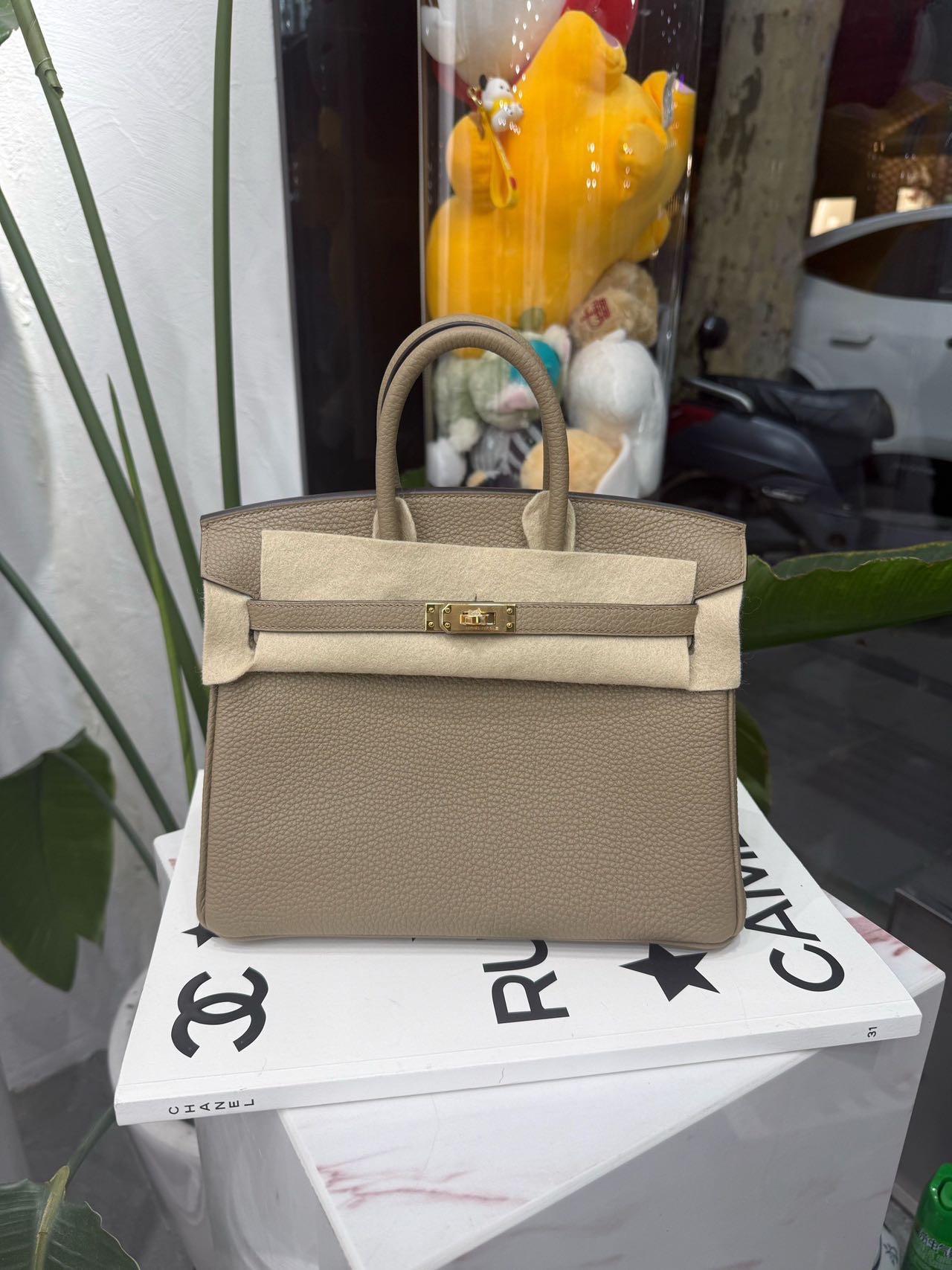 Hermes 爱马仕 BK25/Birkin25 8Q马尔法米色 金扣 togo皮 W刻全套