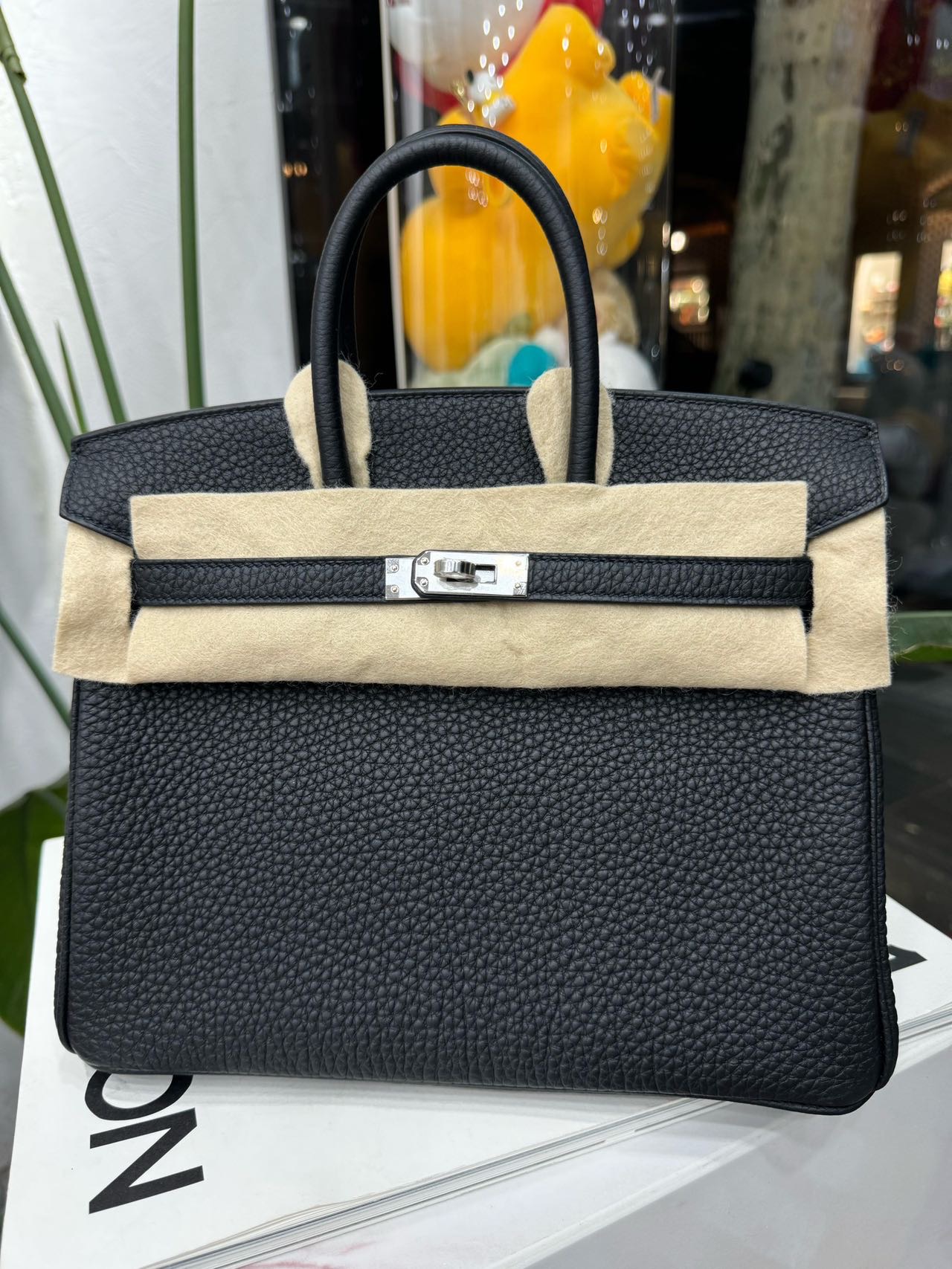 Hermes 黑银Togo皮Birkin 25 G刻全套新鲜票