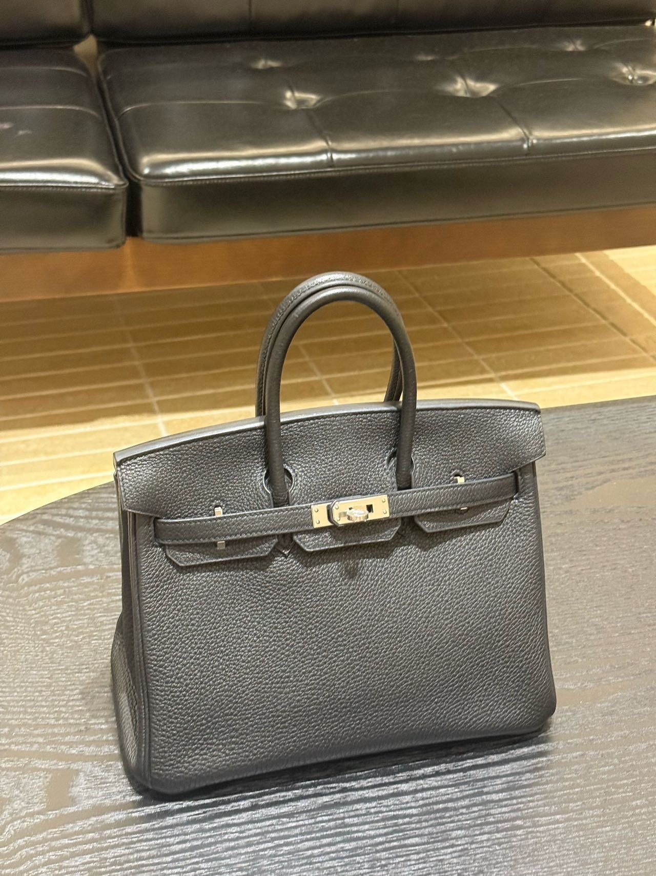 Hermes Birkin25/BK25 黑银 togo A刻 配件 钥匙锁 尘袋