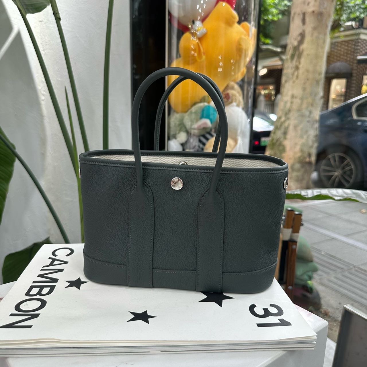 Hermes 英国绿全皮mini garden party/花园 G刻 全套