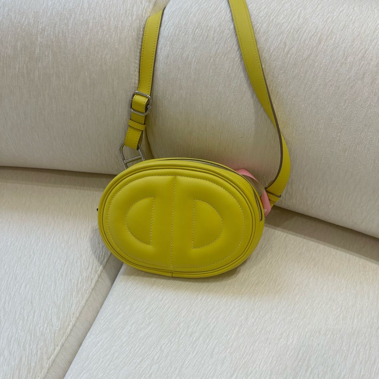 Hermes 柠檬黄in the loop 猪鼻子腰包 swift皮 U刻