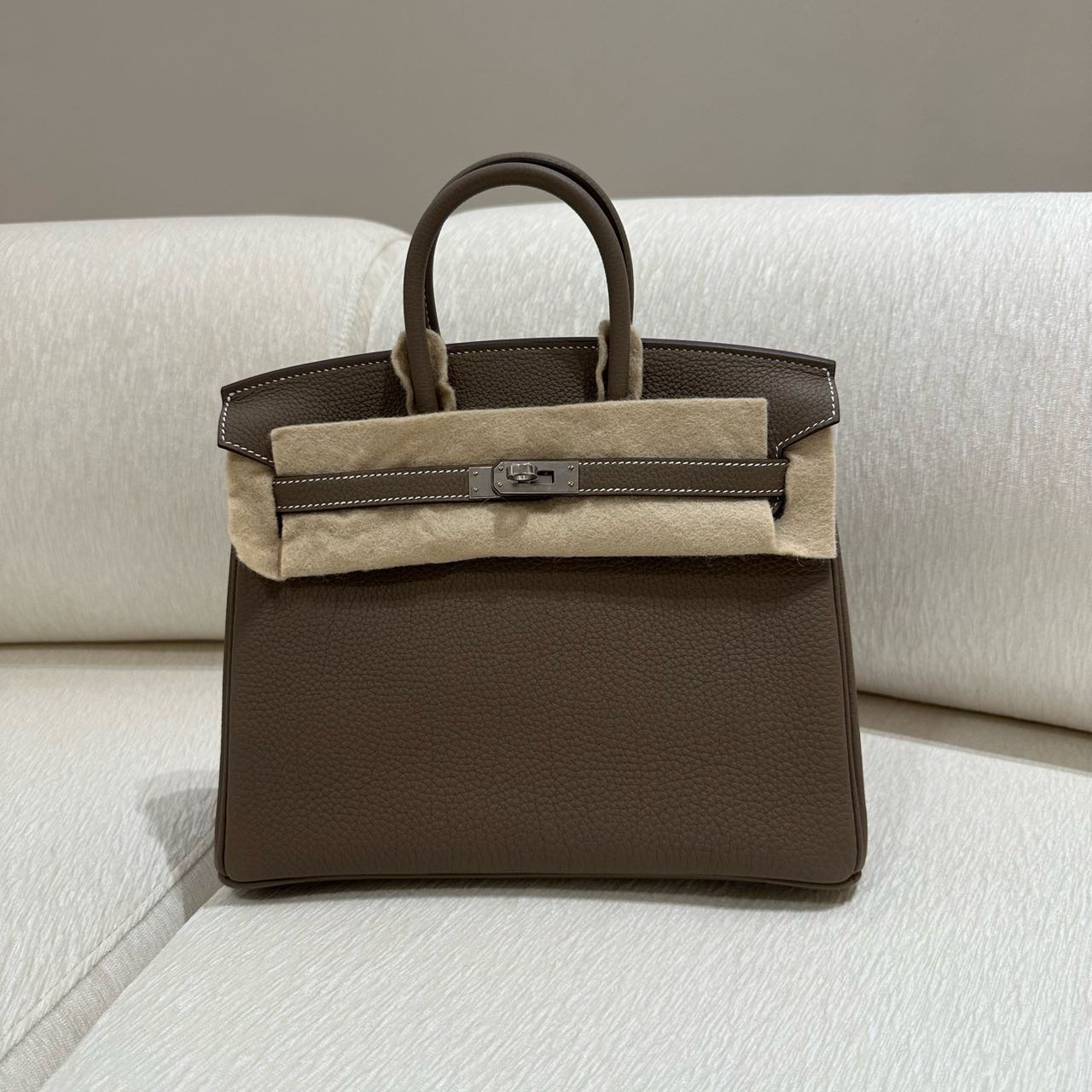 Hermes 大象灰BK25/birkin25 银扣 togo皮 K刻 全套