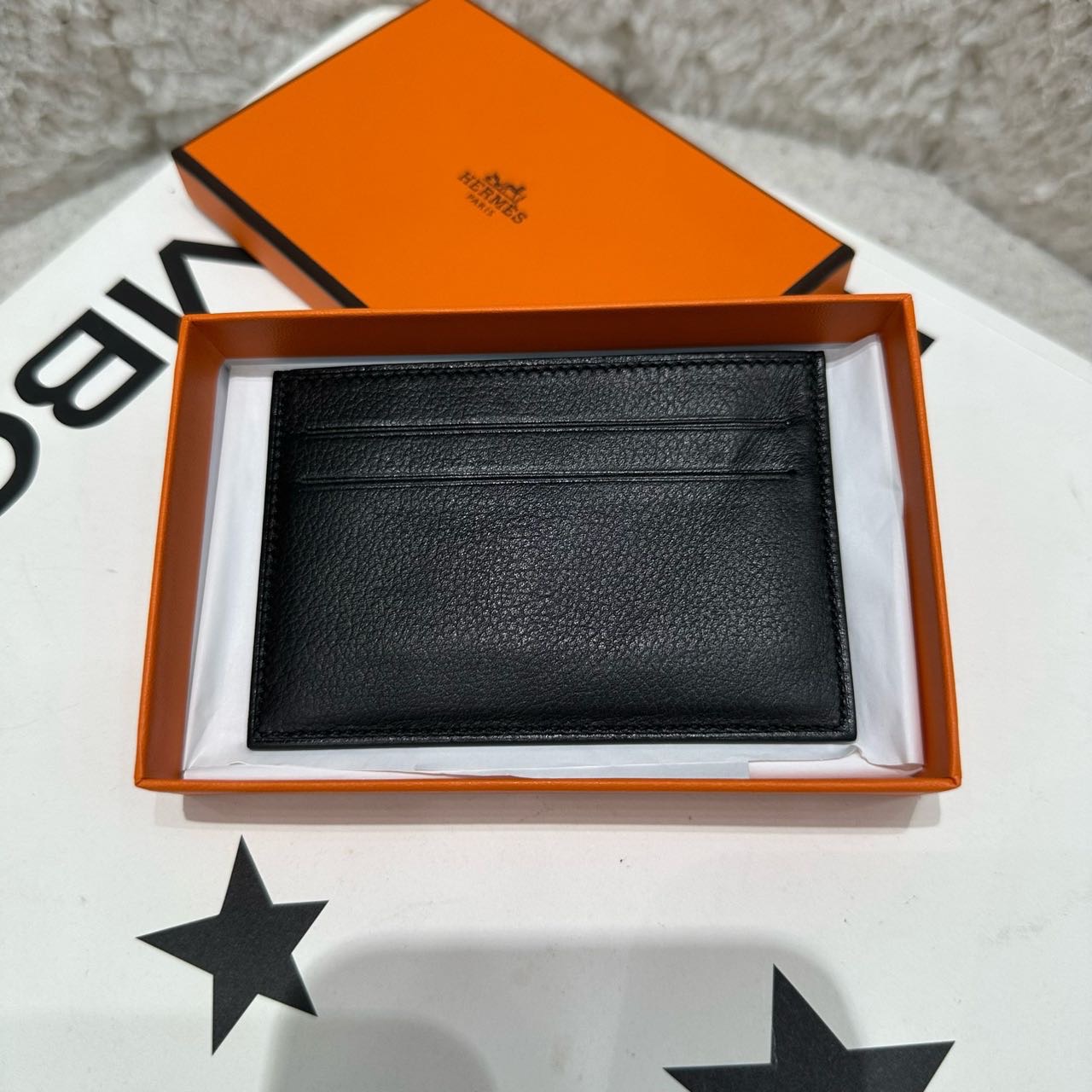 Hermes 黑色卡夹 B刻 带盒子