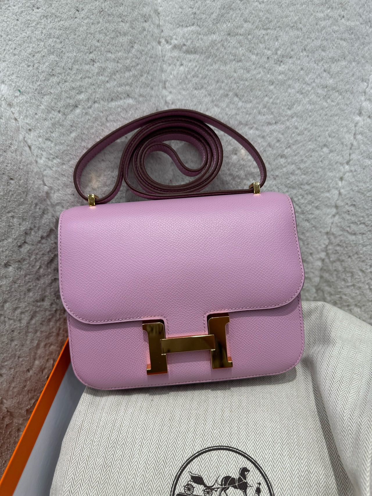 Hermes X9锦葵紫金扣Epsom皮康康Mini Z刻 成色很好