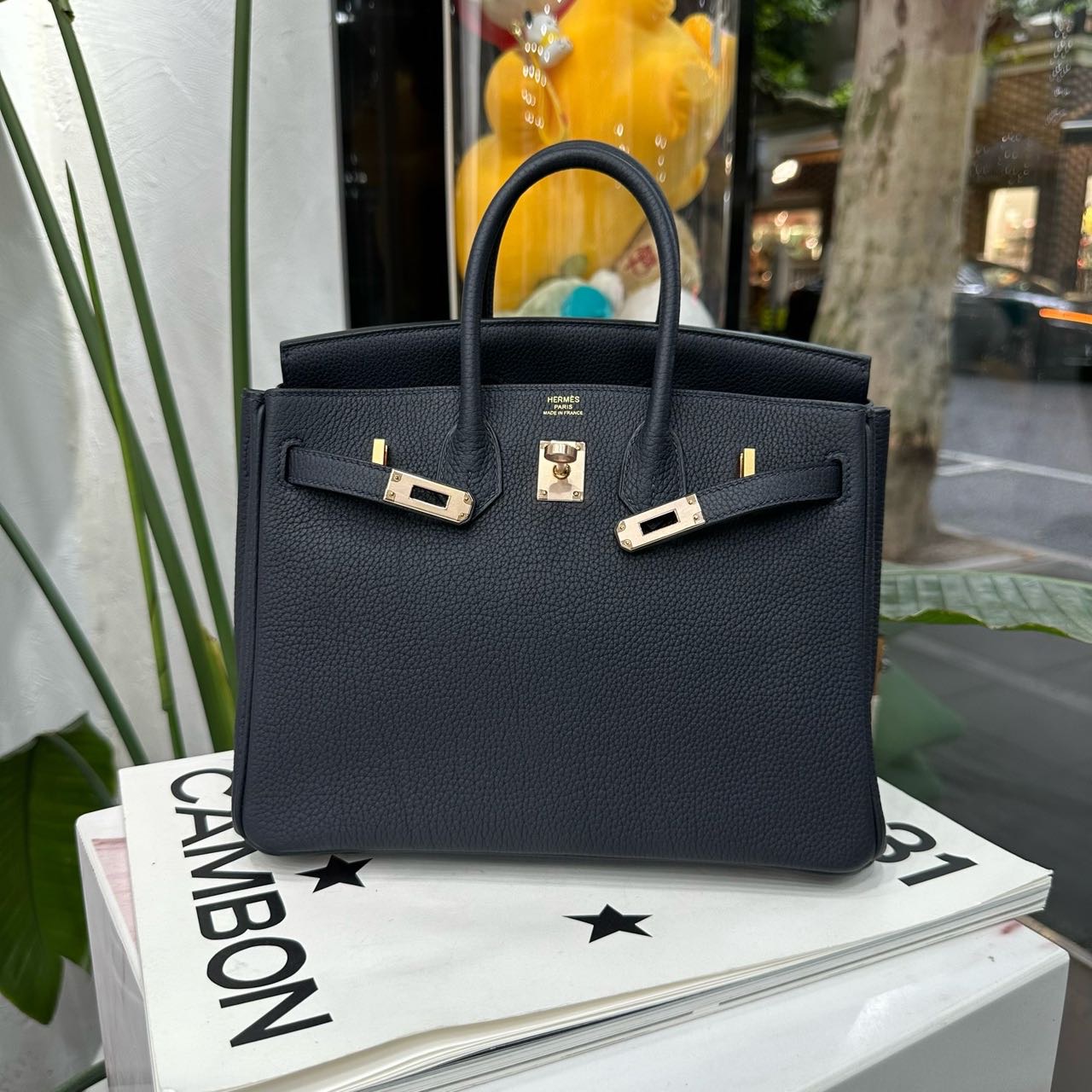 Hermes 3Y水兵蓝birkin25/BK25 玫瑰金扣 togo皮 B刻 全套