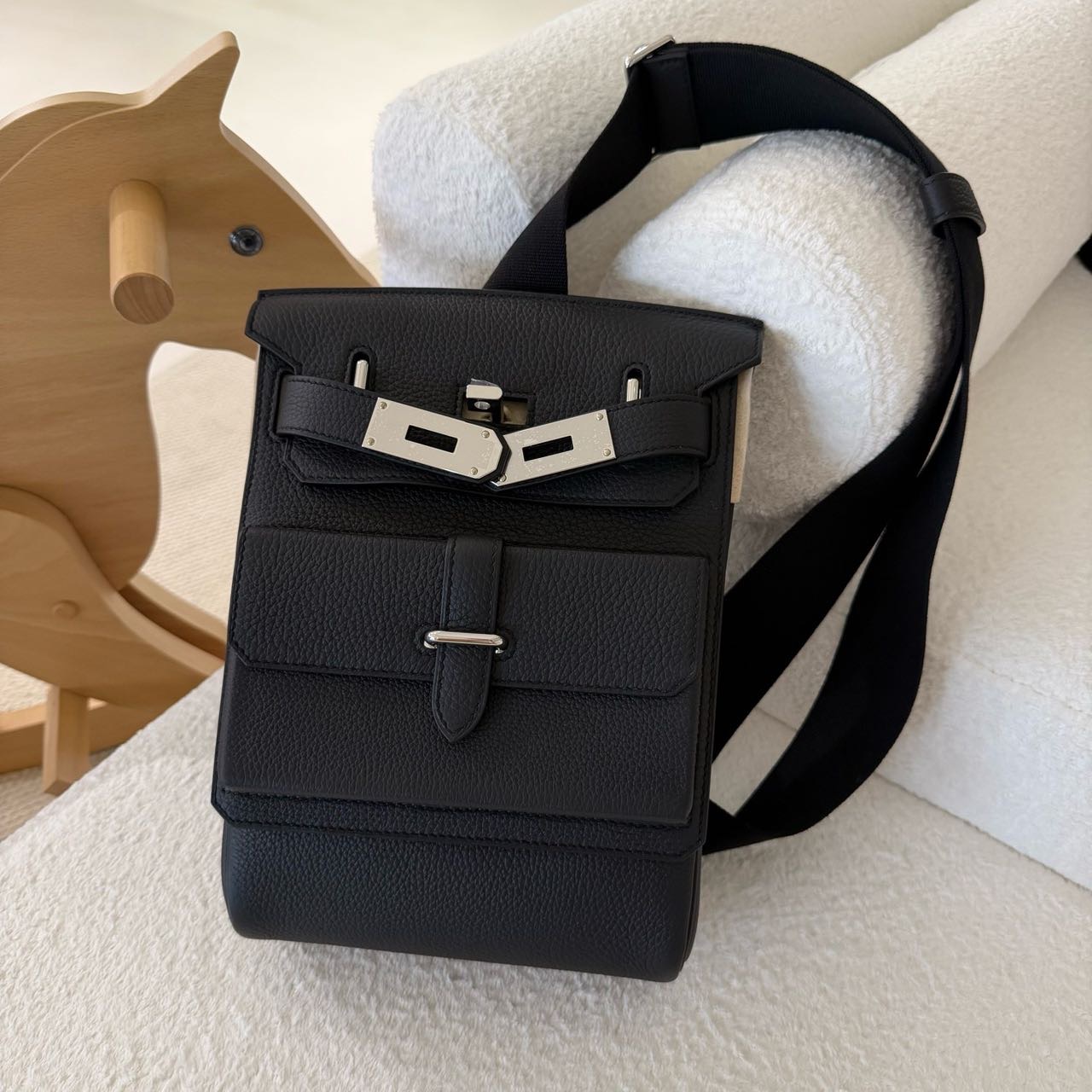 Hermes 黑银Hac a dos pm小号 togo皮 G刻 全套